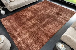Moderner Teppich SOFT TOUCH XXL 350x240cm kupfer braun Kurzflor Indoor-Teppich