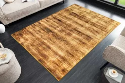 Moderner Teppich SOFT TOUCH 230x160cm senfgelb gold Kurzflor Indoor-Teppich