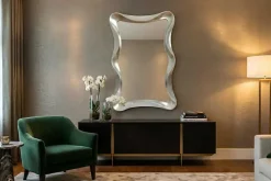 Moderner Wandspiegel ALICE 120cm silber variabel aufhängbar