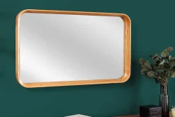 Moderner Wandspiegel AMSTERDAM 80cm natur Eiche Massivholz handmade