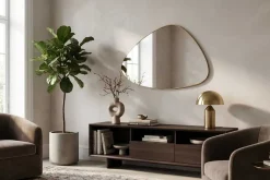 Moderner Wandspiegel NOEMI 85cm gold variabel aufhängbar