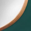 Moderner Wandspiegel NOEMI 70cm natur Eiche Massivholz handmade asymmetrisches Design