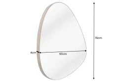 Moderner Wandspiegel NOEMI 70cm natur Eiche Massivholz handmade asymmetrisches Design