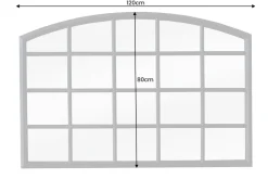 Moderner Wandspiegel PARIS 120cm schwarz Fensterspiegel Rundbogen-Design