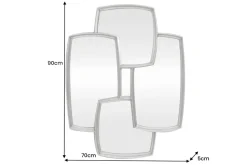 Moderner Wandspiegel QUADRA 90cm silber variabel aufhängbar vier Spiegel