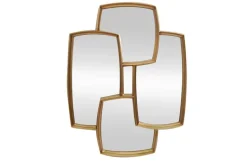 Moderner Wandspiegel QUADRA 90cm gold variabel aufhängbar vier Spiegel