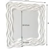 Moderner Wandspiegel WAVE 90cm greige abstraktes Wellen-Design quadratisch