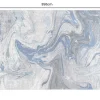 Moderner XXL Teppich ART RUGS 350x240cm grau blau weiß Flachgewebe Indoor