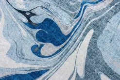 Moderner XXL Teppich ART RUGS 350x240cm grau blau weiß Flachgewebe Indoor
