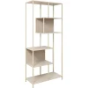 Modernes Bücherregal SLIM LINE 185cm champagner beige Metallgestell sechs Regalböden