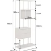 Modernes Bücherregal SLIM LINE 185cm champagner beige Metall mit Schubladen