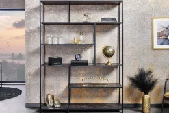 Modernes Bücherregal SLIM LINE 185x135cm graphit Metallgestell