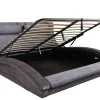 Modernes Bett SWING 160x200cm grau Vogue Velours Samt mit Stauraum und Bettkasten