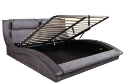 Modernes Bett SWING 160x200cm grau Vogue Velours Samt mit Stauraum und Bettkasten