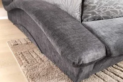 Modernes Bett SWING 160x200cm grau Vogue Velours Samt mit Stauraum und Bettkasten