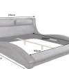 Modernes Bett SWING 180x200cm grau Vogue Velours Samt geschwungenes Doppelbett