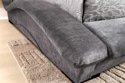 Modernes Bett SWING 160x200cm grau Vogue Velours Samt geschwungenes Doppelbett
