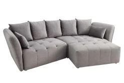 Modernes Big Sofa ROYAL 295cm grau Velours-Strickstoff Federkern XXL-Couch