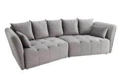 Modernes Big Sofa ROYAL 295cm grau Velours-Strickstoff Federkern XXL-Couch