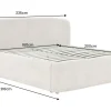 Modernes Boxbett ART DECO 160x200cm greige Bouclé mit Stauraum und Lattenrost