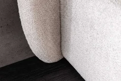 Modernes Boxbett ART DECO 160x200cm greige Bouclé mit Stauraum und Lattenrost