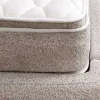 Modernes Boxbett ART DECO 180x200cm greige Bouclé mit Stauraum Matratze und Topper