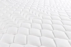 Modernes Boxbett ART DECO 180x200cm greige Bouclé mit Stauraum Matratze und Topper