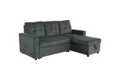 Modernes Ecksofa APARTMENT 205cm grün Cord 3-Sitzer mit Bettfunktion und Stauraum