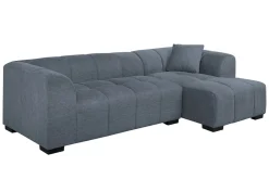 Modernes Ecksofa CITY 240cm blau Strukturstoff 3-Sitzer Couch inkl. Kissen