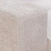 Modernes Ecksofa KENT 220cm champagner beige Chenille Cremona Federkern Wohnlandschaft mit Hocker