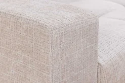 Modernes Ecksofa KENT 220cm champagner beige Chenille Cremona Federkern Wohnlandschaft mit Hocker