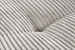 Modernes Ecksofa KENT 220cm beige Cord inkl. Hocker Federkern L-Form Wohnlandschaft