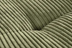 Modernes Ecksofa KENT 220cm grün Cord inkl. Hocker Federkern L-Form Wohnlandschaft