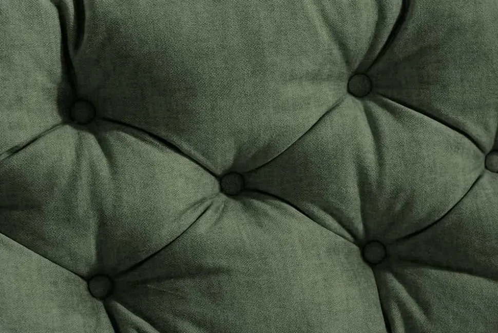 Modernes Ecksofa MARRAKESCH 265cm grün Samt 3-Sitzer inkl. Kissen Ottomane rechts
