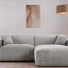 Modernes Ecksofa SIGNATUR 260cm grau Chenille Cremona beidseitig stellbar inkl. Kissen