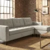 Modernes Ecksofa STOCKHOLM 220cm hellgrau Cordstoff Federkern 3-Sitzer-Sofa