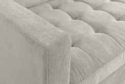 Modernes Ecksofa STOCKHOLM 220cm hellgrau Cordstoff Federkern 3-Sitzer-Sofa