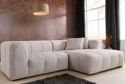 Modernes Ecksofa ZERO GRAVITY 240cm graphit beige Strukturstoff 3-Sitzer Couch