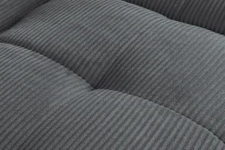 Modernes Ecksofa ZERO GRAVITY 240cm dunkelgrau Cord 3-Sitzer Couch L-Form