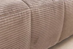 Modernes Ecksofa ZERO GRAVITY 240cm greige Cord 3-Sitzer Couch L-Form