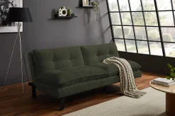 Modernes Schlafsofa COCOONING 190cm grün Cord 3-Sitzer Couch