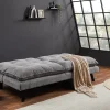 Modernes Schlafsofa COCOONING 190cm grau Chenillestoff 3-Sitzer Couch