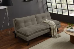 Modernes Schlafsofa COCOONING 190cm greige Cord 3-Sitzer Couch