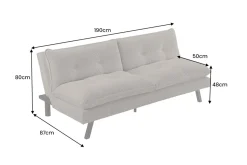 Modernes Schlafsofa COCOONING 190cm greige Cord 3-Sitzer Couch