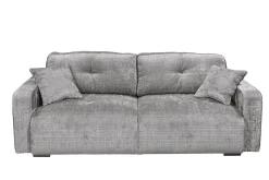 Modernes Schlafsofa DIAMOND 235cm silbergrau Chenille Cremona mit Stauraum 3-Sitzer