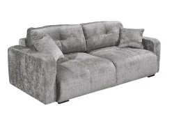 Modernes Schlafsofa DIAMOND 235cm silbergrau Chenille Cremona mit Stauraum 3-Sitzer