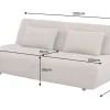 Modernes Schlafsofa ELYPSE 200cm greige Chenille 3-Sitzer Couch inkl. Kissen