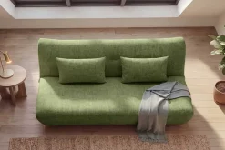 Modernes Schlafsofa ELYPSE 200cm grün Chenille 3-Sitzer Couch inkl. Kissen