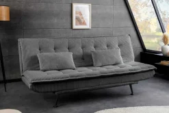 Modernes Schlafsofa JAZZ 190cm grau Cord 3-Sitzer Couch