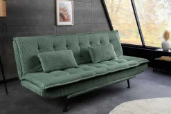 Modernes Schlafsofa JAZZ 190cm grün Cord 3-Sitzer Couch